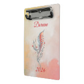 Elegant Feather Floral Watercolour mini clipboard  Klembord (Angled2)