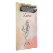 Elegant Feather Floral Watercolour mini clipboard  Klembord (Schuin)