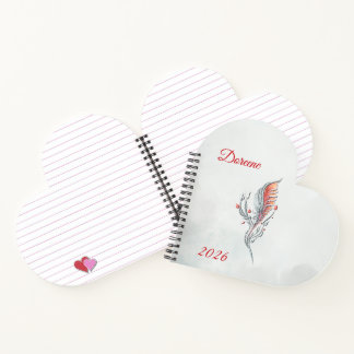 Elegant Feather Floral Watercolour  notebook  Notitieboek