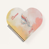 Elegant Feather Floral Watercolour  notebook  Notitieboek (Voorkant)