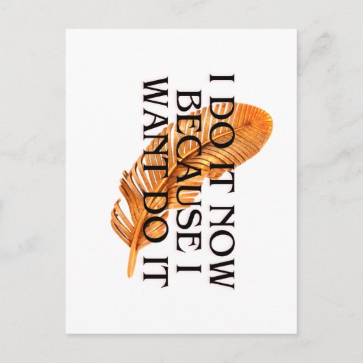 Elegant Feather Quote Invitation Kaart – Modern Mi (Voorkant)