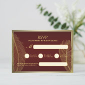 Elegant Feather RSVP Card For Luxury Event Kaartje (Staand voorkant)