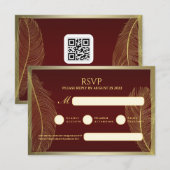 Elegant Feather RSVP Card For Luxury Event Kaartje (Voorkant / Achterkant)
