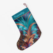 Elegant Feathers Gold Lila kerstfeestdag Kleine Kerstsok (Achterkant (Hangend))