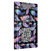 Elegant Feathers Logo QR code Promotie Business Klembord (Rechts)
