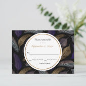Elegant Feathers RSVP-kaarten RSVP Kaartje (Staand voorkant)