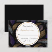 Elegant Feathers RSVP-kaarten RSVP Kaartje (Voorkant / Achterkant)