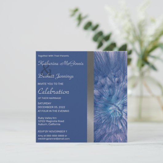 Elegant Feathers Wedding Invitation Kaart (Staand voorkant)