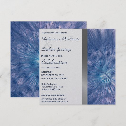 Elegant Feathers Wedding Invitation Kaart (Voorkant / Achterkant)