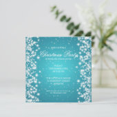 Elegant Feest Glans Turquoise Kaart (Staand voorkant)