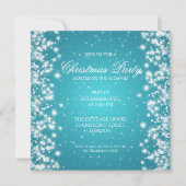 Elegant Feest Glans Turquoise Kaart (Voorkant)