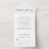 Elegant feest met ons huwelijk all in one uitnodiging (Binnen)