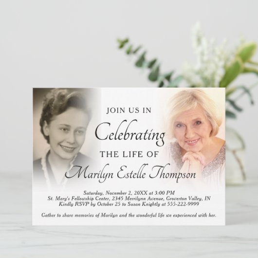 Elegant feest van de foto's van het leven kaart (Staand voorkant)