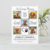 Elegant feest van het leven 5 foto's Pet Memorial Kaart (Staand voorkant)