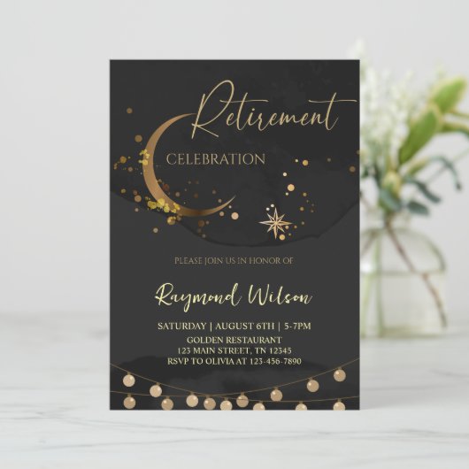 Elegant feest van het pensioen kaart (Staand voorkant)