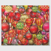 Elegant feestdagen met gouden kerstversieringen cadeaupapier (Vlak)