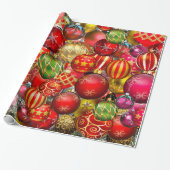 Elegant feestdagen met gouden kerstversieringen cadeaupapier (Uitgerold)