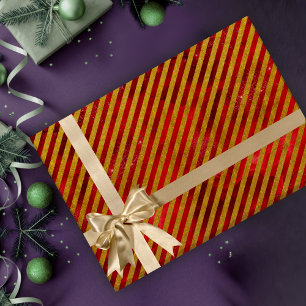 Elegant feestdagen met rode kerststreep cadeaupapier