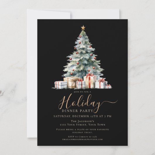 Elegant feestelijk diner kaart (Voorkant)