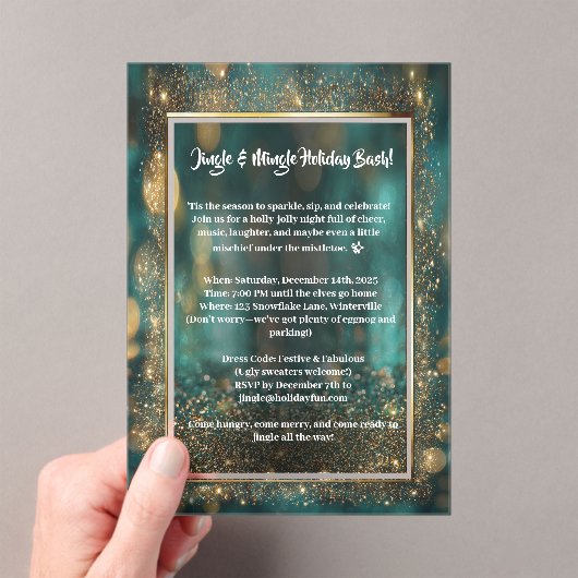 Elegant feestelijk feest acryl uitnodigingen (Insitu (Draagbaar))