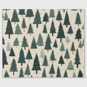 Elegant feestelijk kerstboom patroon cadeaupapier (Vlak)