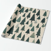 Elegant feestelijk kerstboom patroon cadeaupapier (Uitgerold)