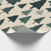 Elegant feestelijk kerstboom patroon cadeaupapier (Hoek)