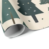 Elegant feestelijk kerstboom patroon cadeaupapier (Rol Hoek)
