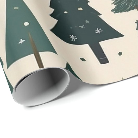 Elegant feestelijk kerstboom patroon cadeaupapier (Rol Hoek)