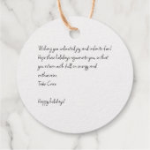 Elegant Feestelijk Kerstboomontwerp met slee Bedankjes Labels (Achterkant)