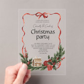 Elegant Feestelijk Kerstfeest Acryl Uitnodigingen (Insitu (Draagbaar))
