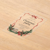 Elegant Feestelijk Kerstfeest Acryl Uitnodigingen (Laagn)