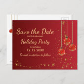 Elegant feestelijk kerstfeest Save the Date Aankondigingskaart (Voorkant / Achterkant)