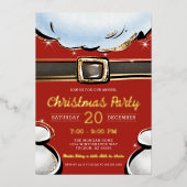 Elegant Feestelijk Modern Bedrijfs Kerstfeest Folie Uitnodiging (Voorkant)