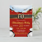 Elegant Feestelijk Modern Bedrijfs Kerstfeest Folie Uitnodiging (Staand Voorkant)