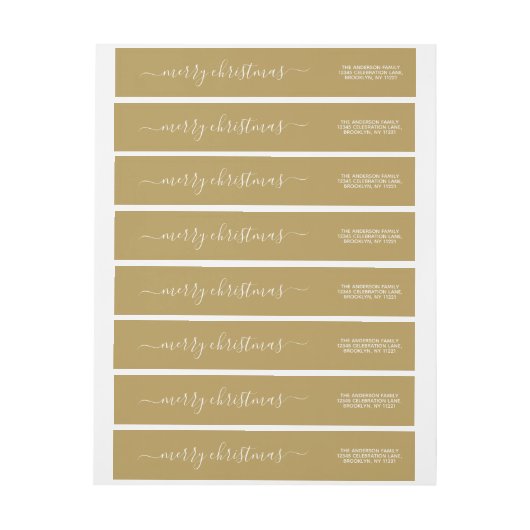Elegant feestelijk modern goud vrolijk kerstscript (Vel)
