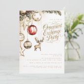 Elegant feestelijk Ornament uitwisseling kerstfees Kaart (Staand voorkant)