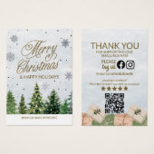 Elegant feestelijk vakantieseizoen Vrolijk kerstfe Visitekaartje (Voorkant /achterkant)