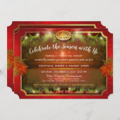 Elegant feestelijk zakelijk kerstfeest kaart (Voorkant / Achterkant)