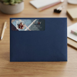 Elegant feestelijke foto vakantie retouradres etiket