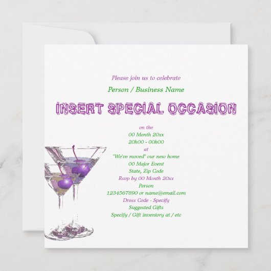 Elegant feestelijke stijl gelegenheid AANPASSEN Kaart (Achterkant)