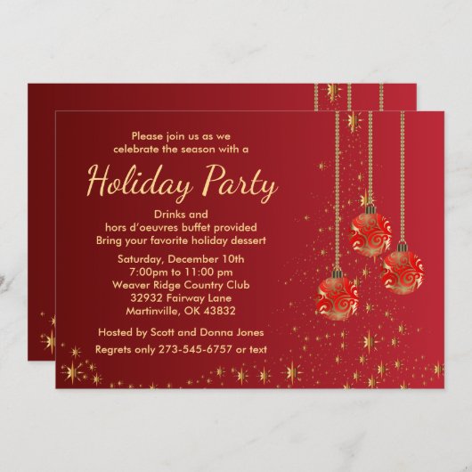 Elegant feestfeest kaart (Voorkant / Achterkant)