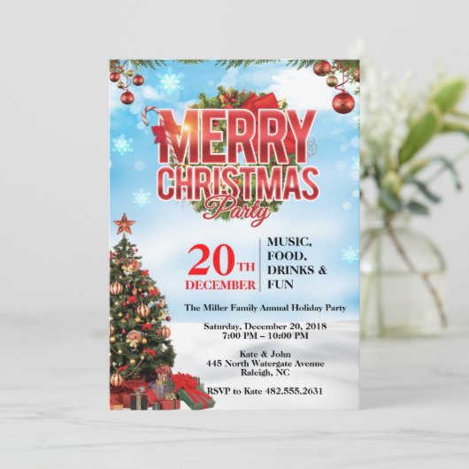 Elegant feestfeest kaart (Staand voorkant)