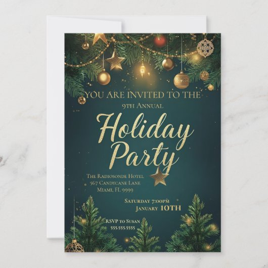 Elegant feestje kaart (Voorkant)