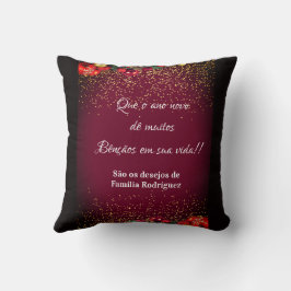 Elegant Feliz Natal e Próspero Ano Portugees Kussen