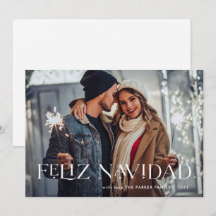 Elegant Feliz Navidad   Eén foto Kerstmis Feestdagenkaart