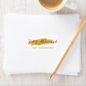 Elegant Feliz Navidad Gold Foil Brusch Script Etiket (Insitu)