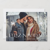 Elegant Feliz Navidad | Kerstfoto Feestdagenkaart (Voorkant)