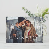 Elegant Feliz Navidad | Kerstfoto Feestdagenkaart (Staand voorkant)