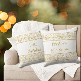 Elegant Feliz Navidad Prospero Año Nuevo Gold Kussen
